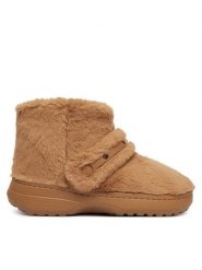 Crocs Kapcie Classic Unfurgettable Boot 211743 Beżowy. Brązowe kapcie Crocs, bez wzorów, z materiału. Za 379.99 zł.