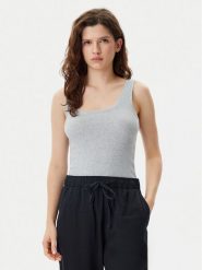 Gap Top 540670-01 Szary Slim Fit. Szare topy GAP, l, bez wzorów, z bawełny, bez kołnierzyka, bez ramiączek. Za 69.99 zł.