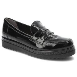 Czarne Półbuty Armodo Wygodne Skórzane Buty Damskie. Czarne półbuty wsuwane Armodo, bez wzorów, ze skóry, bez obcasa, na obcasie. Za 305.99 zł.
