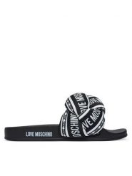 LOVE MOSCHINO Klapki JA28312G0OIW300A Czarny. Czarne klapki Love Moschino, bez wzorów, z materiału, bez obcasa, bez zapięcia. Za 679.99 zł.