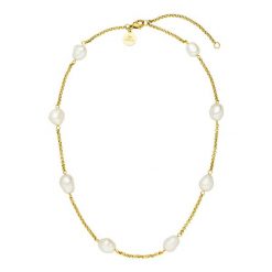 Purelei Purelei Naszyjnik Malahi Naszyjniki 1 ct Damski. Białe naszyjniki Purelei, z materiału, z perłą, pozłacane. Za 175.49 zł.