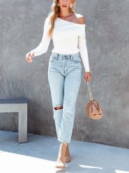 LA Angels Sweter w kolorze białym rozmiar: XL. Białe swetry LA Angels, xl, bez wzorów, prążkowane, bez ramiączek. Za 113.99 zł.