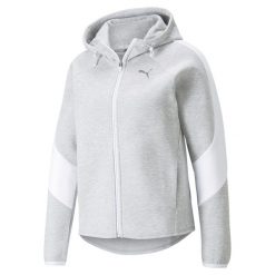 Bluza dresowa damska Puma EVOSTRIPE. Szare bluzy Puma, na zimę, s, bez wzorów, z dresówki, bez kaptura. Za 196.99 zł.