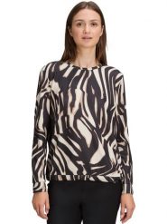 BETTY & CO Bluza w kolorze beżowo-czarnym rozmiar: 40. Brązowe bluzy Betty & Co, bez wzorów, bez kaptura. Za 144.95 zł.