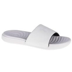 Buty treningowe damskie Under Armour Ansa Fixed Slides białe. Białe buty treningowe Under Armour, bez wzorów, z materiału, bez zapięcia. Za 99.99 zł.