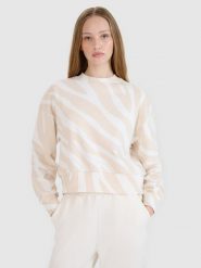 4F Bluza dresowa nierozpinana bez kaptura damska - biała XL. Białe bluzy bez kaptura 4f, s, bez wzorów, z bawełny, bez kaptura. W wyprzedaży za 129.99 zł.