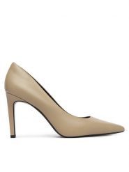 Calvin Klein Szpilki Ess Stiletto 90 HW0HW02608 Beżowy. Brązowe szpilki Calvin Klein, bez wzorów, ze skóry, bez obcasa, na szpilce, bez zapięcia. Za 649.99 zł.