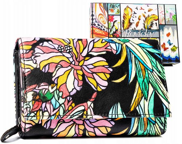 Portfel skórzany Rovicky R-N19-ART print 18. Portfele ROVICKY, bez wzorów, ze skóry. Za 120.99 zł.