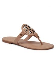 Tory Burch Japonki Miller 21168647 Beżowy. Brązowe japonki Tory Burch, bez wzorów, ze skóry. Za 899.99 zł.
