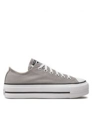 Converse Trampki Chuck Taylor All Star Lift Platform Ox A07573C Szary. Szare trampki Converse, bez wzorów, z materiału, retro, bez zapięcia. Za 339.99 zł.
