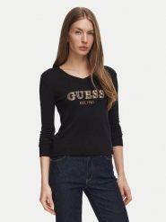 Guess Sweter W6BR55 Z1456 Czarny Regular Fit. Czarne swetry Guess, s, z aplikacjami, z wiskozy, bez ramiączek. Za 344.99 zł.