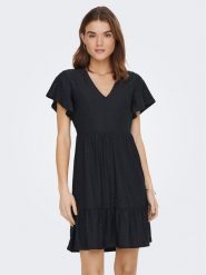 ONLY Sukienka codzienna 15289687 Granatowy Regular Fit. Niebieskie sukienki ONLY, na co dzień, m, bez wzorów, z syntetyku, bez kołnierzyka, bez ramiączek, proste. Za 109.99 zł.
