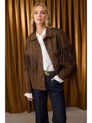 Trendyol Kurtka koszulowa w kolorze brązowym rozmiar: L. Brązowe kurtki Trendyol, l, bez wzorów, bez kaptura. Za 139.87 zł.