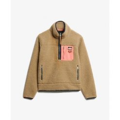 Polar z pół zamkiem dla kobiet Superdry Vintage. Brązowe bluzy z polaru Superdry, bez wzorów, z polaru. Za 430.10 zł.
