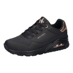 Buty Kobieta Skechers Unogolden Air czarny. Czarne buty sportowe lifestyle Skechers, bez wzorów, z gumy, sportowe, bez zapięcia, skechers sport. Za 485.00 zł.
