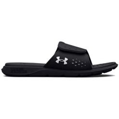 Klapki damskie Under Armour Ignite 7 SL. Czarne klapki Under Armour, bez wzorów, sportowe, bez obcasa, bez zapięcia. Za 89.99 zł.