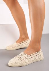 Beżowe Ażurowe Espadryle na Podeszwie z Plecionki Satisfyinglys. Brązowe espadryle Born2be, w ażurowe wzory, z materiału, biznesowe, bez obcasa. Za 49.99 zł.