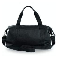 Torba weekendowa podróżna Solier SL39 Veran czarna. Czarne torby na laptopa Solier, bez wzorów, ze skóry ekologicznej, na ramię. Za 358.99 zł.