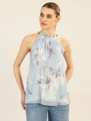 APART Top w kolorze błękitnym rozmiar: 42. Niebieskie topy Apart, bez wzorów, bez kołnierzyka, bez ramiączek. Za 162.11 zł.