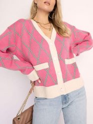 Milan Kiss Kardigan w kolorze różowym rozmiar: M. Różowe swetry Milan Kiss, m, bez wzorów, bez ramiączek. Za 165.99 zł.