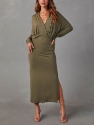 LA Angels Sukienka w kolorze khaki rozmiar: XL. Brązowe sukienki LA Angels, xl, bez wzorów, bez kołnierzyka, bez ramiączek, maxi. Za 137.42 zł.