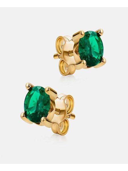 Revoni Złote kolczyki-wkrętki z cyrkoniami rozmiar: onesize. Zielone kolczyki Revoni, z cyrkonią, złote. Za 1,098.17 zł.