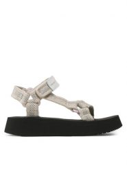 Calvin Klein Jeans Sandały Prefresato Sandal Webbing Mesh YW0YW00969 Beżowy. Brązowe sandały Calvin Klein Jeans, bez wzorów, z jeansu, bez obcasa, na płaskiej podeszwie, bez zapięcia. Za 229.99 zł.