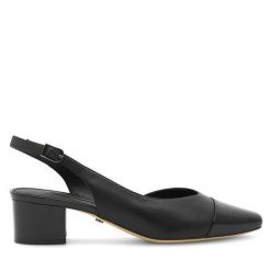 Czółenka GINO ROSSI. Czarne czółenka Gino Rossi, bez wzorów, bez obcasa, bez zapięcia. Za 279.99 zł.