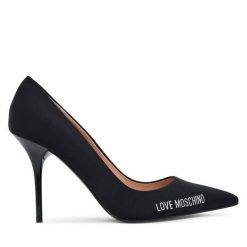 Szpilki LOVE MOSCHINO. Czarne szpilki Love Moschino, bez wzorów, bez obcasa, na szpilce, bez zapięcia. Za 649.99 zł.