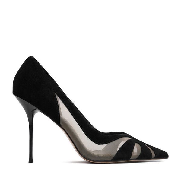 Szpilki Eva Minge. Czarne szpilki Eva Minge, bez wzorów, bez obcasa, na szpilce, bez zapięcia. Za 429.99 zł.