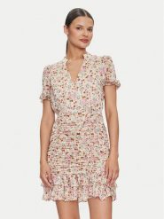Guess Sukienka codzienna W4YK41 WGBL2 Różowy Regular Fit. Czerwone sukienki Guess, na co dzień, l, z aplikacjami, z syntetyku, bez kołnierzyka, bez ramiączek, proste. Za 319.99 zł.