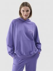 4F Bluza w kolorze fioletowym rozmiar: XL. Różowe bluzy 4f, xl, bez wzorów, bez ramiączek, z kapturem. Za 83.81 zł.