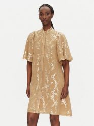 Bruuns Bazaar Sukienka koszulowa Philly BBW4552 Beżowy Loose Fit. Brązowe sukienki Bruuns Bazaar, bez wzorów, z wiskozy, bez kołnierzyka, bez ramiączek, koszulowe. Za 619.99 zł.