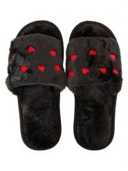 Zwillingsherz Kapcie w kolorze czarno-czerwonym rozmiar: S/M. Czarne kapcie Zwillingsherz, bez wzorów, z materiału. Za 60.99 zł.