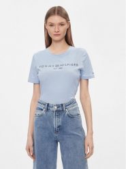 Tommy Hilfiger T-Shirt WW0WW40276 Niebieski Regular Fit. Niebieskie t-shirty Tommy Hilfiger, xs, bez wzorów, z bawełny, bez kołnierzyka, bez ramiączek. Za 179.99 zł.
