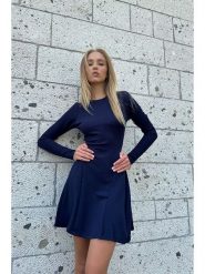 Happiness Istanbul Sukienka w kolorze granatowym rozmiar: L. Niebieskie sukienki Happiness Istanbul, l, bez wzorów, bez kołnierzyka, bez ramiączek, mini, rozkloszowane. Za 74.46 zł.