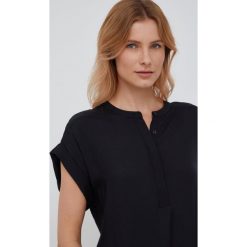 Dkny bluzka damska kolor czarny gładka. Czarne bluzki DKNY, l, bez wzorów, z tkaniny, bez kołnierzyka, bez ramiączek. Za 519.99 zł.