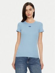 HUGO T-Shirt Easy 50523924 Niebieski Slim Fit. Niebieskie t-shirty Hugo, m, bez wzorów, z bawełny, bez kołnierzyka, bez ramiączek. Za 129.99 zł.