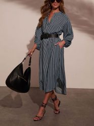 Milan Kiss Sukienka w kolorze błękitno-czarnym rozmiar: M. Czarne sukienki Milan Kiss, m, bez wzorów, bez kołnierzyka, bez ramiączek, midi. Za 221.88 zł.