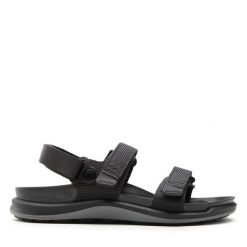 Sandały Birkenstock. Czarne sandały Birkenstock, bez wzorów, bez obcasa, na płaskiej podeszwie, bez zapięcia. Za 539.99 zł.