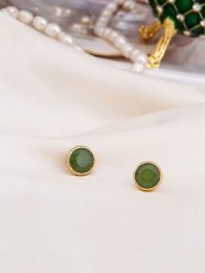 L'Atelier de Gaia Pozłacane kolczyki-wkrętki z tygrysim okiem rozmiar: onesize. Zielone kolczyki L'Atelier de Gaia, pozłacane. Za 29.95 zł.