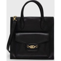Lauren Ralph Lauren torebka skórzana kolor czarny. Czarne shopper bag Lauren Ralph Lauren, bez wzorów, bez dodatków. Za 2,459.90 zł.