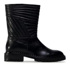Botki Eva Minge. Czarne botki Eva Minge, bez wzorów, bez obcasa, na płaskiej podeszwie, bez zapięcia. Za 319.99 zł.