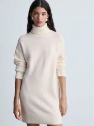 Mango Sukienka dzianinowa 87040284 Écru Loose Fit. Sukienki Mango, xl, bez wzorów, z dzianiny, bez kołnierzyka, bez ramiączek. Za 149.99 zł.