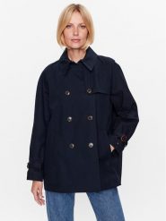 Tommy Hilfiger Płaszcz przejściowy WW0WW38943 Granatowy Regular Fit. Niebieskie płaszcze Tommy Hilfiger, bez wzorów, z bawełny, bez kaptura. Za 1,799.00 zł.