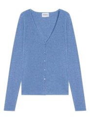 Perfect Cashmere Kaszmirowy kardigan "Paige" w kolorze błękitnym rozmiar: L. Niebieskie swetry Perfect Cashmere, l, bez wzorów, z kaszmiru, bez ramiączek. Za 367.22 zł.