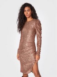 Silvian Heach Sukienka koktajlowa Vestit CVA22264VE Brązowy Slim Fit. Brązowe sukienki Silvian Heach, bez wzorów, z syntetyku, wizytowe, bez kołnierzyka, bez ramiączek. Za 589.99 zł.