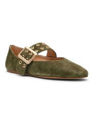 Steve Madden Skórzane baleriny "Atlantica" w kolorze khaki rozmiar: 42. Brązowe baleriny Steve Madden, bez wzorów, bez obcasa, bez zapięcia. Za 199.95 zł.