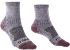 Skarpety trekkingowe Bridgedale damskie lekkie Merino Mini-Crew. Szare skarpetki Bridgedale, bez wzorów, z dzianiny. Za 69.20 zł.