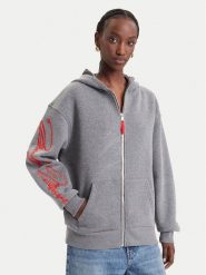 Guess Bluza W6BQ21 K7947 Szary Relaxed Fit. Szare bluzy Guess, s, z aplikacjami, z syntetyku, bez kaptura. Za 524.99 zł.